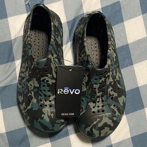 Revo Green and Black Camouflage Slip-Ons